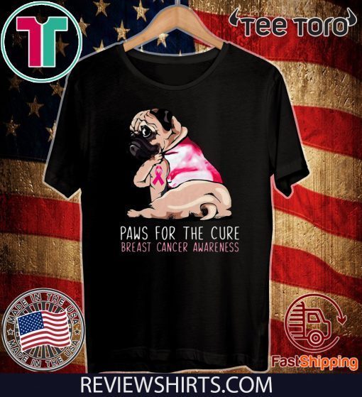 Pug paws for the cure breast cancer awareness Official T-Shirt