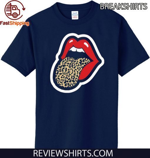 Red Lips Leopard Tongue Unisex T-Shirt