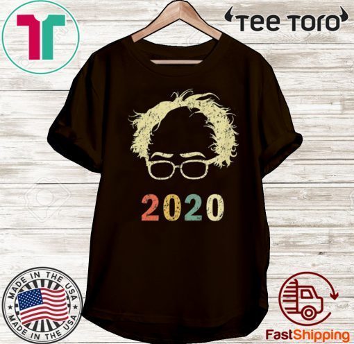 Retro Bernie 2020 Shirt Glasses Hair Vintage Bernie Sanders 2020 T-Shirt