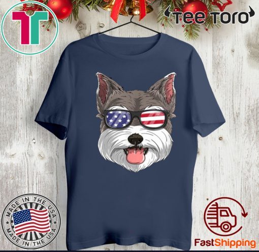 Schnauzer Dog Patriotic Usa 4th Of July American 2020 T-Shirt