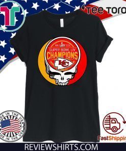 Skull Kansas City Chiefs Super Bowl LIV Champions Official T-Shirt