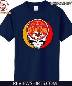 Skull Kansas City Chiefs Super Bowl LIV Champions Official T-Shirt