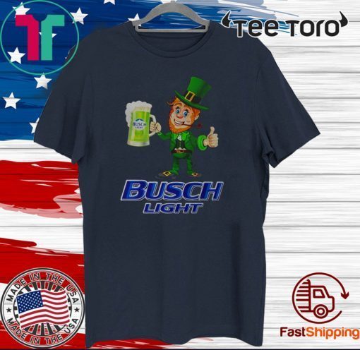 St Patrick’s day Leprechaun drinking Busch Light Official T-Shirt