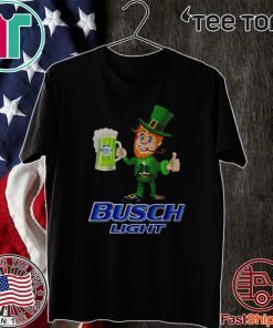 St Patrick’s day Leprechaun drinking Busch Light Official T-Shirt