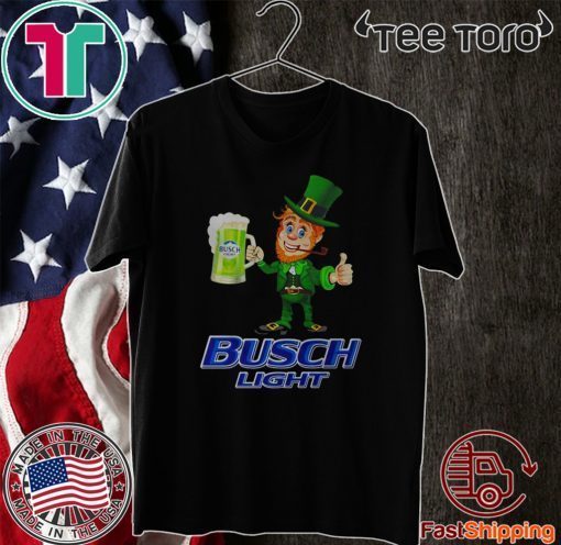 St Patrick’s day Leprechaun drinking Busch Light Official T-Shirt