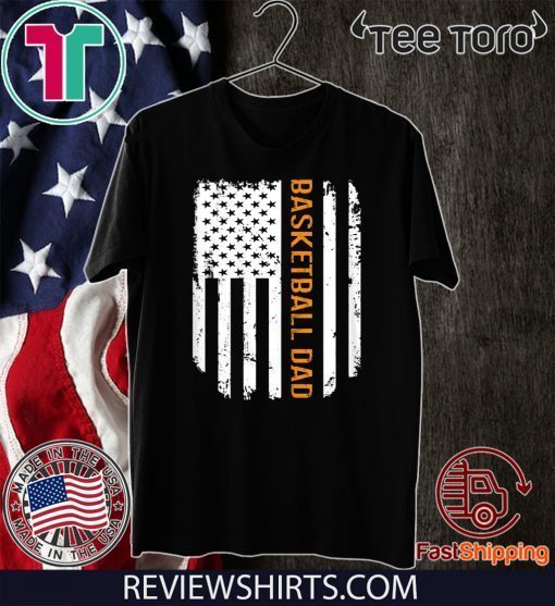 Vintage American Flag Proud Basketball Dad Official T-Shirt