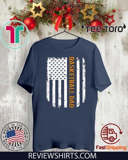 Vintage American Flag Proud Basketball Dad Official T-Shirt