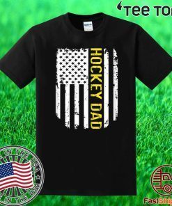 Vintage American Flag Proud Hockey Dad Unisex T-Shirt
