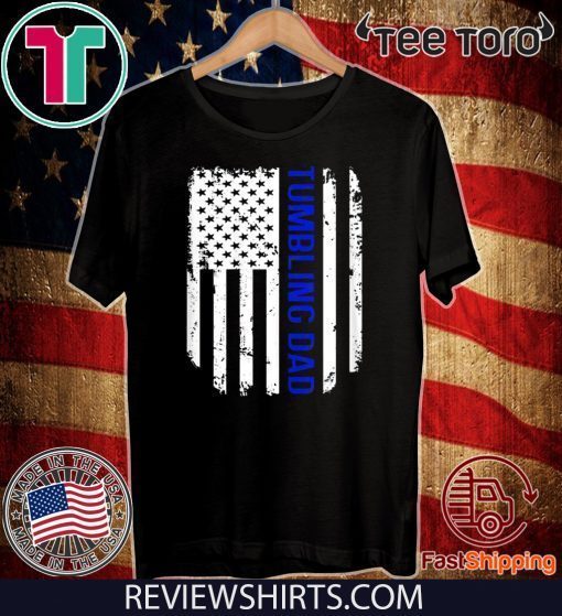 Vintage American Flag Proud Tumbling Dad Flag T-Shirt