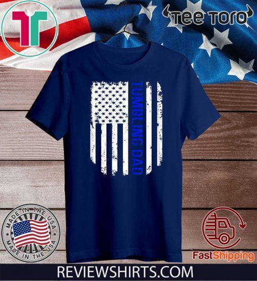 Vintage American Flag Proud Tumbling Dad Flag T-Shirt
