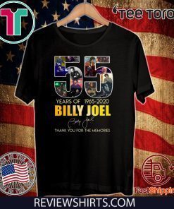 Original 55 Years of Billy Joel 1965 2020 thank you for the memories T-Shirt