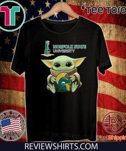 Baby Yoda Hug Norfolk State Official T-ShirtBaby Yoda Hug Norfolk State Official T-Shirt