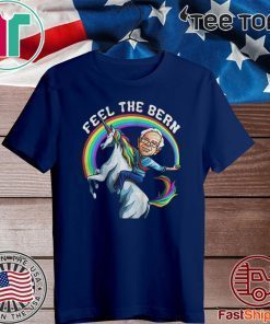 Bernie Riding unicorn Rainbow Feel The Bern Official T-Shirt