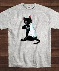 Black cat tattoo fuck you 2020 T-Shirt