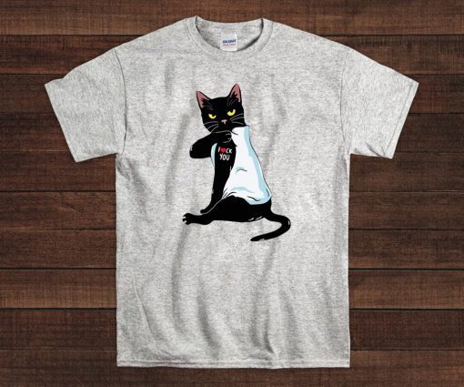 Black cat tattoo fuck you 2020 T-Shirt