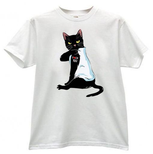 Black cat tattoo fuck you 2020 T-Shirt