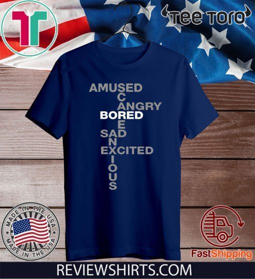 Bored Amused Angry Sad Excited Anxious Scared Ww Mood Official T-Shirt