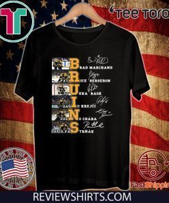 Bruins Brad Marchand Rice Bergeron Tuukka Rask Signatures Official T-Shirt