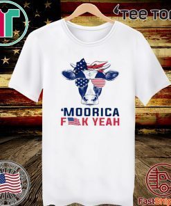 Cow American Flag Mooric Fuck Yeah Official T-Shirt