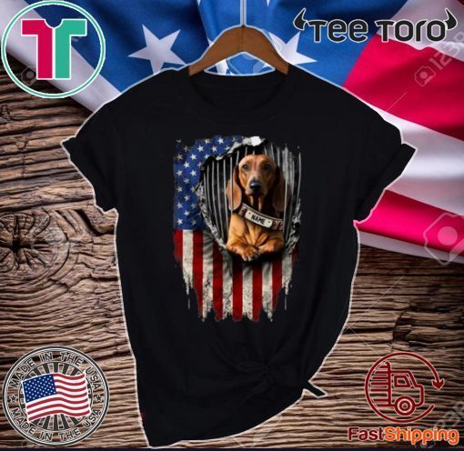 Dachshund Dog Name American Flag 2020 T-Shirt