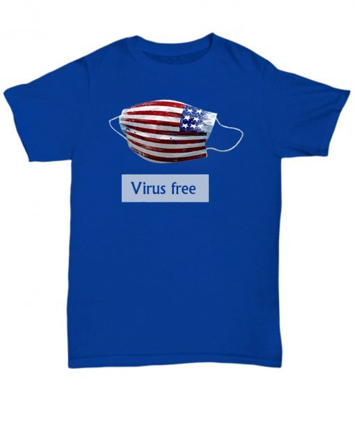 Gafeng Virus Free American Flag Masks Printed Official T-Shirt