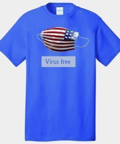 Gafeng Virus Free American Flag Masks Printed Official T-Shirt