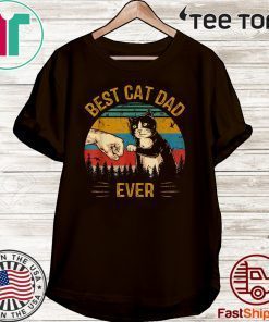 Best Cat Dad Ever Paw Fist Bump Fit Vintage T-Shirt