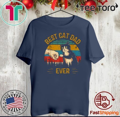 Best Cat Dad Ever Paw Fist Bump Fit Vintage T-Shirt