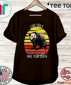 Live Ugly Fake Your Death Opossum Sunset Official T-Shirt