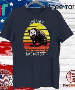 Live Ugly Fake Your Death Opossum Sunset Official T-Shirt
