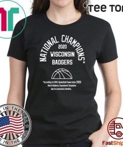 WISCONSIN BADGERS SHIRT - 2020 NATIONAL CHAMPIONS T-SHIRT