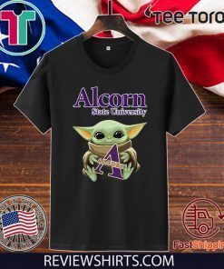 Baby Yoda Hug Alcorn State University Official T-Shirt