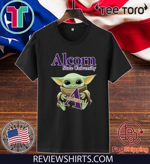 Baby Yoda Hug Alcorn State University Official T-Shirt