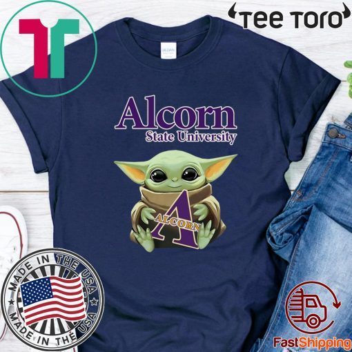 Baby Yoda Hug Alcorn State University Official T-Shirt