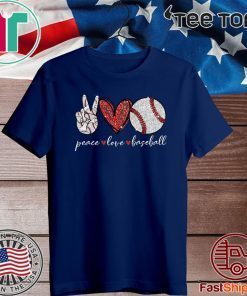 Peace Love Baseball Funny T-Shirt