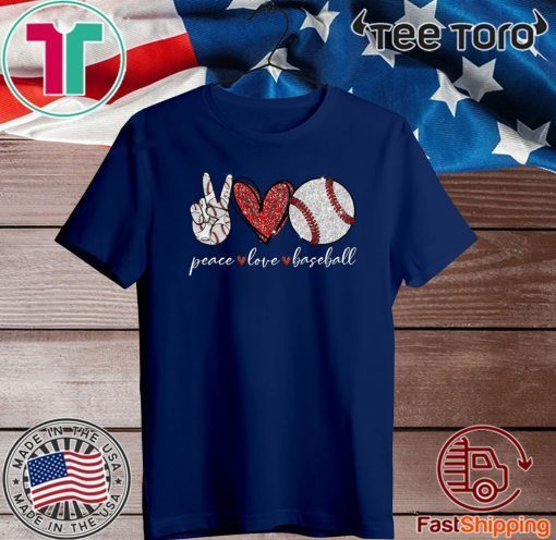 Peace Love Baseball Funny T-Shirt