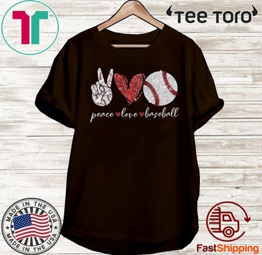 Peace Love Baseball Funny T-Shirt