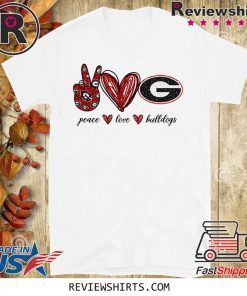 Peace Love Bulldogs Official T-Shirt