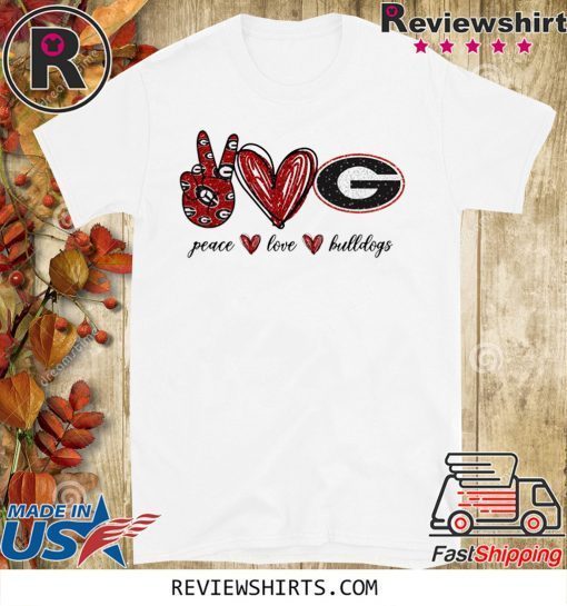 Peace Love Bulldogs Official T-Shirt