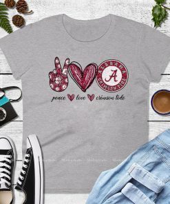 Peace Love Crimson Tide Tee Shirt