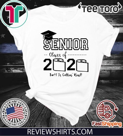 Senior Class of 2020 Shit Is Gettin' Real Graduate Raglan Baseball For T-Shirt