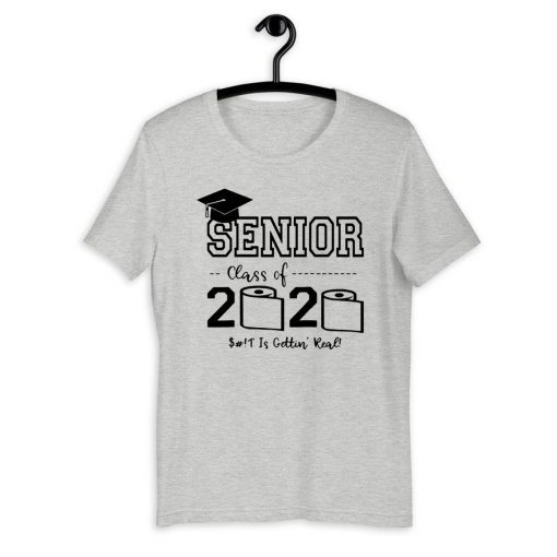 Senior Class of 2020 Shit Is Gettin' Real Graduate Raglan Baseball For T-Shirt