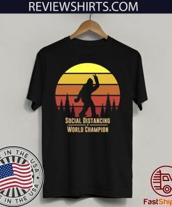 Social Distancing World Champion - Bigfoot Yeti Sunset T-Shirt