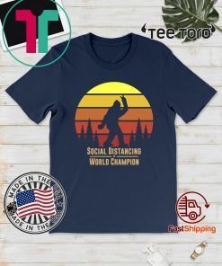 Social Distancing World Champion - Bigfoot Yeti Sunset T-Shirt