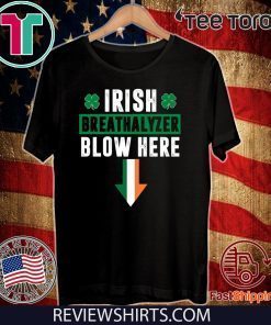 St Patricks Day Shamrock Irish Breathalyzer Blow Here 2020 T-Shirt