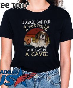 I Asked God For A True Friend So He Gave Me A Cavie Dog Vintage For T-Shirt