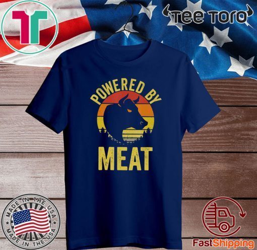 Vintage Powered By Meat Carnivore Meat Eater Official T-Shirt