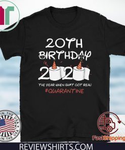 20th Birthday 2020 #Quarantine T-Shirt Quarantine Birthday
