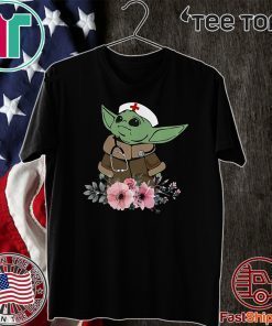 Baby Yoda Shirt, Baby Yoda Hat, Star Wars Baby Yoda nurse flower Tee Shirts