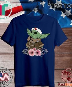 Baby Yoda Shirt, Baby Yoda Hat, Star Wars Baby Yoda nurse flower Tee Shirts